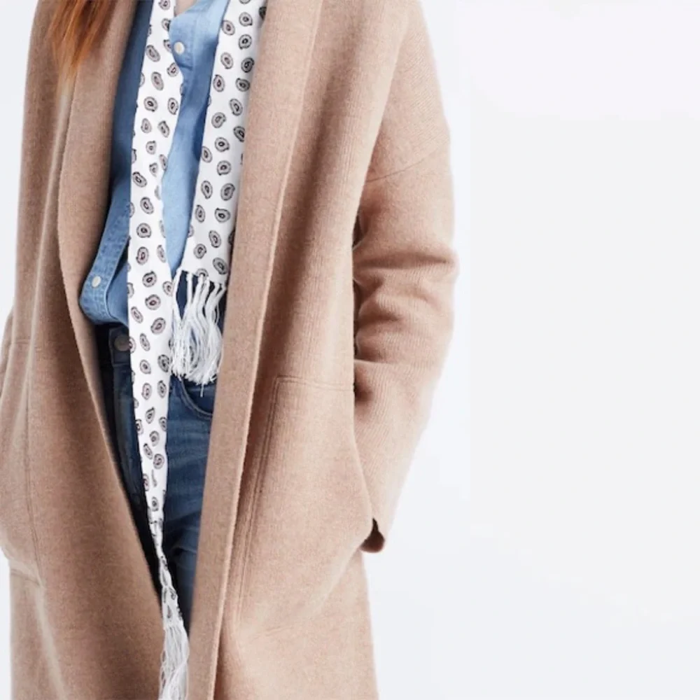 Madewell‎ Rivington Sweater-Coat Heather Saddle timeless neutral minimalist - Picture 3 of 12